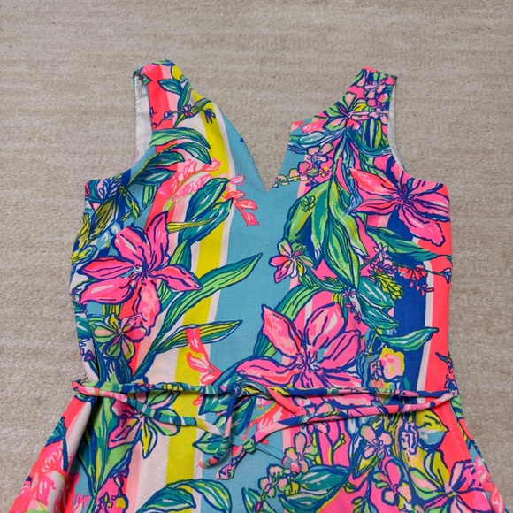 Lilly Pulitzer Floral Donna Shift Romper Dress Multi Size 00 Beachy - Picture 5 of 11